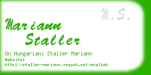 mariann staller business card